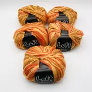 Zitron Loft Yarn Lot of 5 Orange Yellow Brown Ombre 100% Merino Wool New