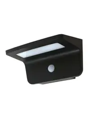 Luka Solar LED Exterior Wall Sconce With Sensor in Black