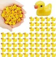 100 PCS Mini Duck Miniatures,Resin Ducks Waterproof Tiny Duckies Figures,Mini Duck Sculpture for Fairy Garden Decor, Dollhouse,Ornament, Micro Landscape, Aquarium,DIY