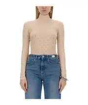 Paco Rabanne Embellished Sim Fit Top FR38 Nude