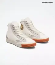 Converse Unisex Size 6.5 Chuck 70 Sherpa Lined Taylor All Star Hi Vintage White
