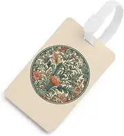 [TKJMCSW] Green Floral Pattern Luggage Tags for Suitcases Travel Tags for Luggage Travel Bag Tags Luggage Identifiers Tags Baggage Name Tag Backpack Labels Carry Ons Tags for Men Women