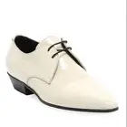 SAINT LAURENT Shoes Loafer Derby Cream EU 38.5 Jonas Patent Leather Coquille New