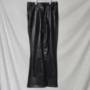 NEW - Girls 14 - TRACTR - Black Faux Leather Flair Pants, Pockets, Lined