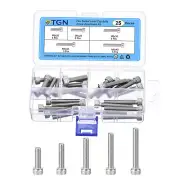 25Pcs M6x20/25/30/35/40mm(DxL) Hex Socket Head Cap Bolts Screw Assortment Kit