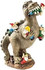 IsMwav Dinosaur Gnomes Garden Statues Outdoor Decor Birthday Gifts for Mom Gifts, Patio Dinosaur Eating Gnomes Sculptures