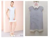 在飛比找Yahoo!奇摩拍賣優惠-ERaMIE 謝依玲 春夏 全新 淺紫色 白領針織洋裝 S