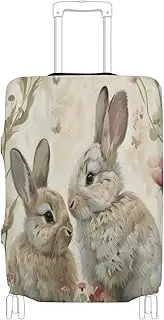 [Joisal] Bunnies Luggage Cover Protector Tsa Approved Fit 18-32 Inch Luggage, Bunnies, M 22-24 in