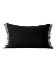 [Aura Home] Vintage Linen Fringe Cushion Range Black