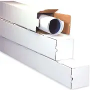 Tubes White Brown Box Corrugated Square 3" Round 2" Mailing Tube Storage 50 100
