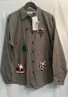 Vintage Lemon Grass Plaid Christmas button up shirt Santa Reindeer NWT SZ XL