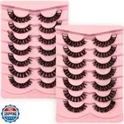 14 Pairs Wispy Mink Lashes Fluffy Eye Lashes Natural Look 5D Volume Fake Eyel