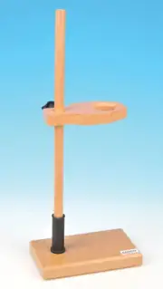 Adjustable Funnel Stand, Polished Wood, 1.5" Hole Diameter, 17" Tall -Eisco Labs