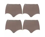 4x Sloggi Originals Maxi Briefs Womens Ladies Underwear Panties Brown Tan Bulk Undies 10054778