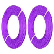18 Gauge 3mm Wide Flat Wire, 16.4Ft 2 Roll Bendable Flat Bezel Wire, Dark Purple