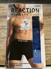 Kenneth Cole Reaction 3 Pack Men’s Boxer Briefs Flex Comfort Stretch Size M NIB