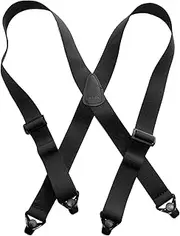 [Hold-Up Suspender Co.] Hold-Up No-buzz Airport Friendly Black Suspender in X-Back with Patented Gripper Clasps