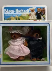 Vintage Simba Teddy Bear World Wedding Set New Art. Rare Toy