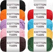 10×50g Beginners Yarn Kit for Crocheting and Knitting,Cotton Nylon Blend Yarn for Hand DIY Bag Basket Dolls and Cushion F