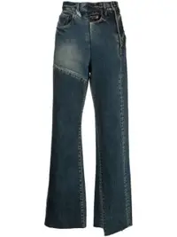 在飛比找Farfetch優惠-high-waist asymmetric denim tr