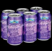 Hill Country Fare Grape Flavored Soda 6 Pack 12oz Cans