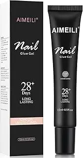 AIMEILI Hema Free Nail Glue Gel, Cruelty Free, Vegan, Strong Adhesion Nail Gel Glue for Nail Extension Soft Gel Nail Tips Fake Nails