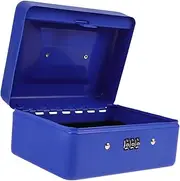 SHINEOFI Box Portable Cash Box with Combination Lock Thickened Metal Money Organizer with Removable Tray Secure Cash Container for Loose Change and Valuables for Home Travel