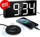 Loud Alarm Clock w/ Bed Shaker for Heavy Sleepers, Dual Alarms, Snooze, Plug-In