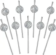 15PCS Disco Ball Straws 70s Disco Straws Mirror Glitter Straws Western Disco Ball Party Decorations for Dance Holiday Wedding Birthday Supplies
