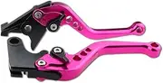 PROCNC Motorcycle Short Adjustable Brake Clutch Levers Fit for Kawasaki Z250SL 2016-2017 Ninja 300R/Z300 2013-2018 Ninja 250R 2008-2012 Ninja 400 2018-2024 (Pink)