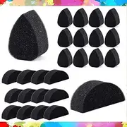 NICENEEDED 12 PCS Petals Face Paint Sponge, Black Sponges for Face Paint Body Paint, Half Round Applicator Wedges for Art Work Acrylic Painting Staining