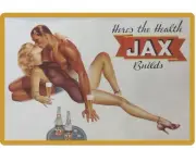 Large Jax Beer Couple Refrigerator Fridge Kegerator / Tool Box Magnet