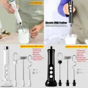 Rechargeable Milk Frother 3 Whisk Handheld Egg Beater Hot Mixer Blender