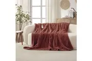 Dreamaker Chunky Embossed Fleece Heated Throw Rust - 180 x 200cm