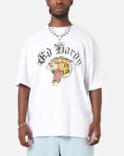 [ED HARDY] Ed Hardy Tiger Wrath T-shirt White - Size 2XL 2XL White