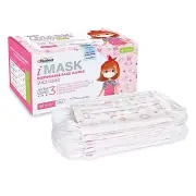 50 Pcs 3Ply iMask Pink Kid Earloop Face Mask ASTM Level 3 Non-woven BFE&PFE ≥98%