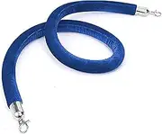 Velvet Rope with Polished Hooks， Hanging Stanchion Ropes with Silver Clasps Post Queue Line Barrier Rope, Crowd Control Line Barrier Ropes for Grand Openings -Red||1.0m(Blue,1.5m)