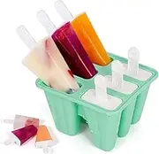 Popsicle Molds, Luxerlife Popsicles, 6 Pieces Popsicle Maker BPA Free Popsicle Molds for Kids - Reusable Easy Release Silicone Ice Pop Molds for Healthy Snacks, Yogurt Sticks and Serve Kids Treats
