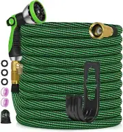 Expandable Garden Hose 50ft, Flexible No-Kink Water Hose with 10 Metal Spray Noz