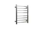 HOTWIRE Hotwire Heated Towel Rail - Square Bar (H700mmxW530mm) with Timer - Brushed Nickel