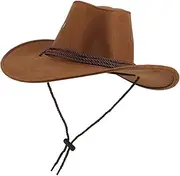 [Baluue] Western Cowboy Hat for Men Women Big Brim Sunshade Fashionable Polyester Outdoor Riding Special Ornament Design Khaki