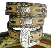 Ariat Western Mens Belt Leather San Juan Conchos Tan Coffee A10004281