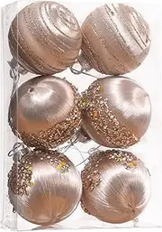 [BUKISA] Christmas Ball Decorations - Velvet Christmas Tree Balls - Set Velvet Christmas Tree Balls with Metal String for Home Party