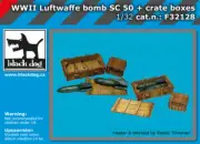 Black Dog 1/32 WWII Luftwaffe Bomb SC 50 & Crate Boxes