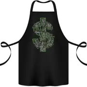Electric Dollar Sign Crypto Cash Cotton Apron 100% Organic