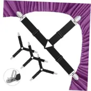 Bed Sheet Holder Straps,4 PCS Adjustable Elastic Fasteners with Metal Clips,