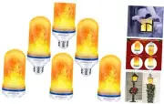 LED Flame Light Bulbs, 4 Modes Fire Light Bulbs, E26 Base 6 Pack - Yellow