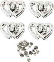 Mipcase 4pcs Creative Heart Shaped Turn Locks for Handbag Accessories Durable Stylish Design for DIY Luggage Projects Antique