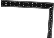 TEHAUX Black Right Angle Ruler Woodworking Square Leather Crafting Tool Compact Design 90 Degree Clamp