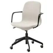 LÅNGFJÄLL conference chair with armrests, Gunnared beige/black